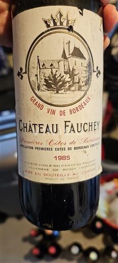 Wines Rouge sec Château Fauchey 1985 France Bordeaux Premières Côtes de Bordeaux AOC