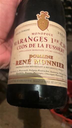 Бургундія Не вказано Premier Cru Domaine René Monnier Clos de la Fussière Monopole 2000