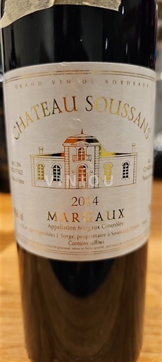 Bordeaux Margaux Château Soussans 2014