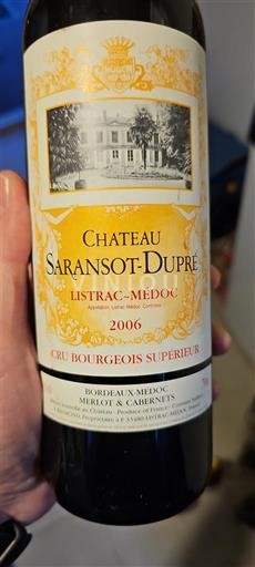 Бордо Лістрак-Медок Château Saransot-Dupré 2006
