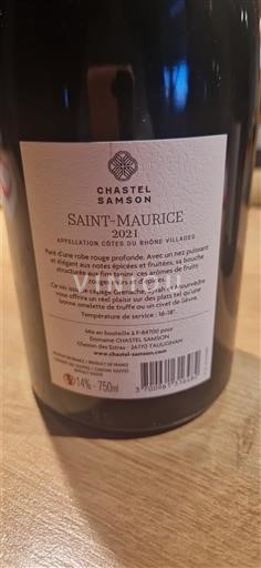 Thung lũng Rhône Côtes-du-rhône-villages Chastel Samson 2021