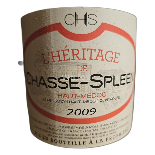 Burdeos Haut-Médoc Chasse-Spleen L'Héritage de Chasse-Spleen 2009
