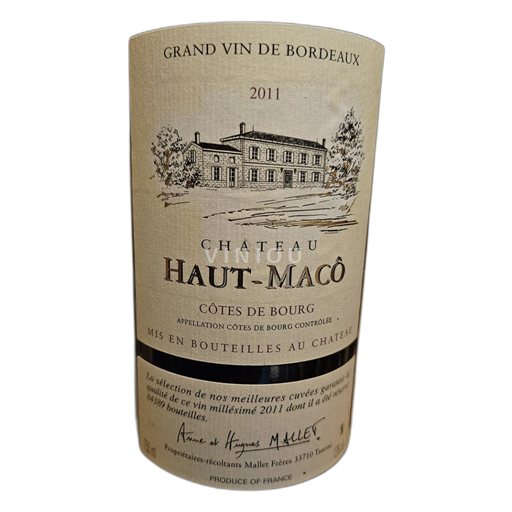 Burdeos Côtes-de-bourg Château Haut-Macô 2011