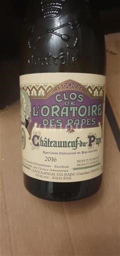 Vallée du Rhône Châteauneuf-du-pape Clos de l'Oratoire des Papes 2016