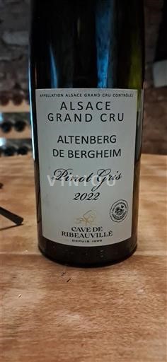 Alsasko Rulandské šedé Grand Cru Cave de Ribeauvillé Grand cru Altenberg de Bergheim 2023