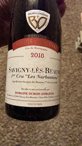 Бургундія Не вказано Premier Cru Domaine Bois d'Orgeval Les Narbantons 2018