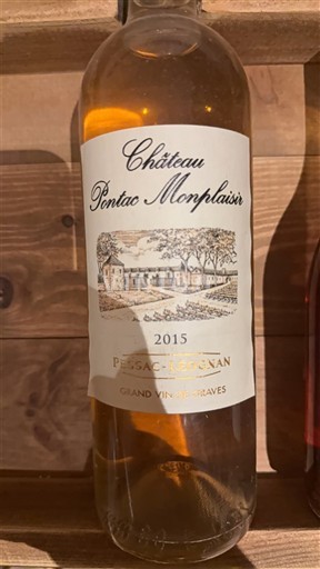 Wines Blanc sec Château Pontac Monplaisir 2015 France Bordeaux Pessac-Léognan AOC