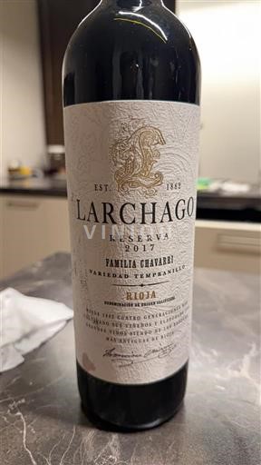 Ла-Ріоха Ріоха Larchago Reserva Familia Chávarri Variedad Tempranillo 2017