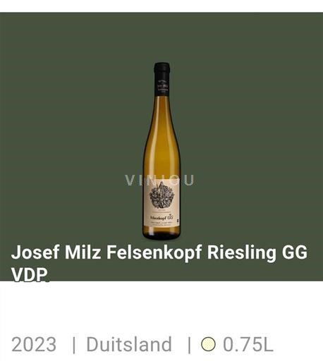 Мозель Grand Cru Josef Milz Felsenkopf Riesling GG VDP 2023