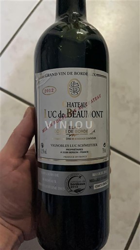 Bordeaux Blaye Côtes de Bordeaux Château Luc de Beaumont 2012