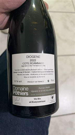 Thung lũng sông Loire Côte-roannaise Domaine S Pothiers Diogene 2022