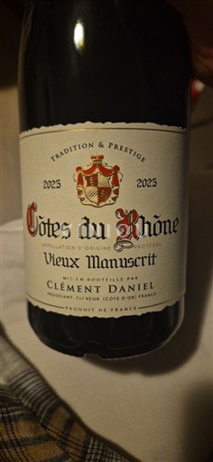 Рона Кот-дю-Рон Clément Danjel Vieux Manuscript 2023
