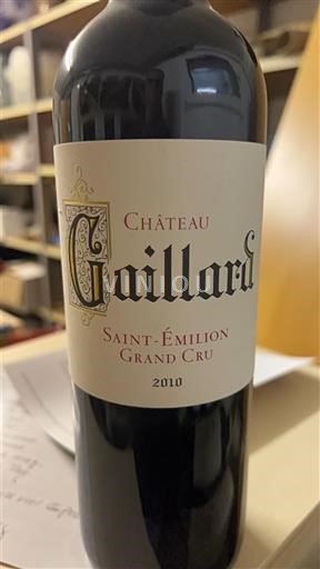 Bordeaux Saint-Émilion Grand Cru Grand Cru Château Gaillard 2010