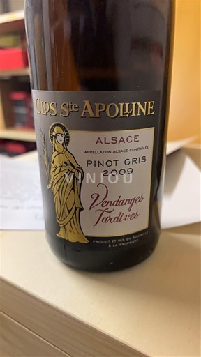 Alsace Vendanges Tardives Clos Sainte Apolline 2009