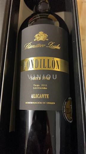 Murcia Alicante Primitivo Quiles Fondillón Solera 2015