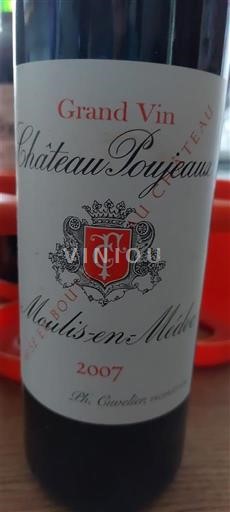 Bordeaux Moulis-en-Médoc Château Poujeaux Ph Cuvelier 2007
