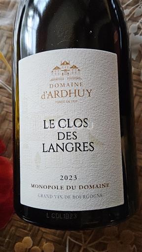 Бургундія Кот-де-Нюї-Віллаж Domaine Ardhuy Le Clos des Langres 2023
