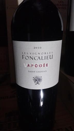 Вина Rouge sec Apogée Les Vignobles Foncalieu 2010 Франція Лангедок Сен-Шиньян AOC