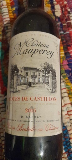 Bordeaux Ni doloceno Château Mauperey 2005