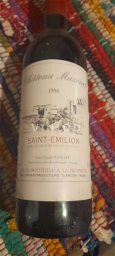 Bordeaux Saint-Émilion Château Mazouet 1986