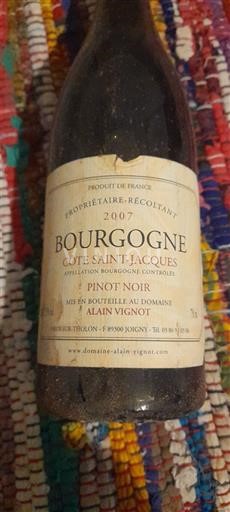 Weine Rouge sec Domaine Alain Vignot 2007 Frankreich Burgund Nicht spezifiziert AOC