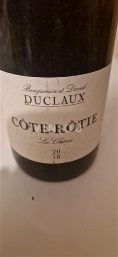 Valle del Ródano Côte-rôtie Benjamin et David Duclaux La Chana 2018
