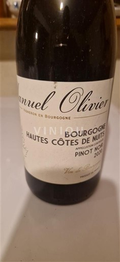 Rượu vang Rouge sec Emmanuel Olivier 2020 Pháp Bourgogne Không được chỉ định AOC