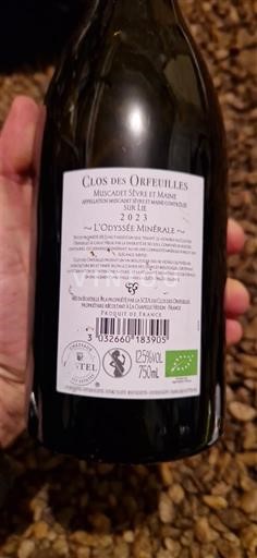 Víno Blanc sec L'Odyssée Minérale Clos des Orfeuilles 2023 Francie Údolí Loiry Muscadet-sèvre-et-maine AOC