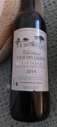 Бордо Го-Медок Château Tour des Graves 2015
