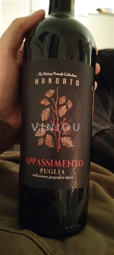 Vinos Rouge sec Appassimento Mandato 2024 Italia Apulia No especificado DOC