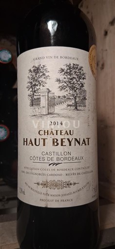 Bordeaux Castillon-côtes-de-bordeaux Château Haut Beynat 2014