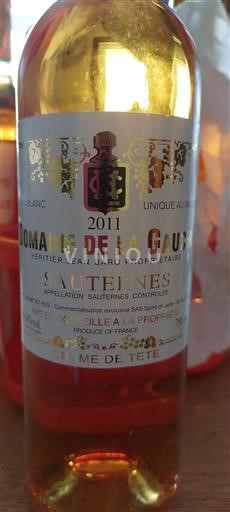 Bordeaux Sauternes Domaine La Gauche Crème de Tête 2011