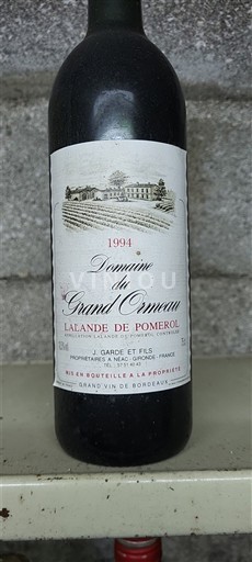 Bordeaux Lalande-de-Pomerol Domaine Grand Ormeau 1994