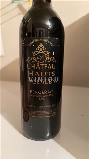 Вина Rouge sec Château Hauts Pascauds 2009 Франція Південний Захід Бержерак AOC