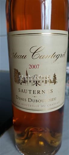 Bordeaux Sauternes Château Cantegril Denis Dubourdieu 2007