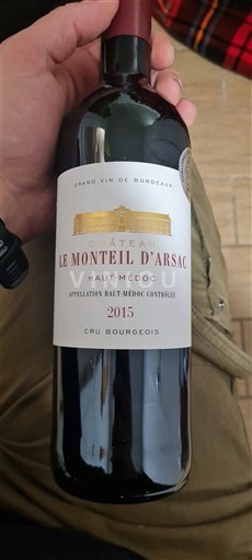 Bordo Haut-Médoc Château Le Monteil d'Arsac 2015
