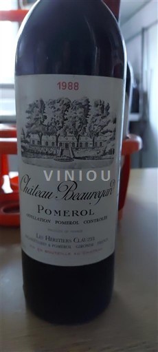 Бордо Помероль Château Beauregard Les Héritiers Clauzel 1988