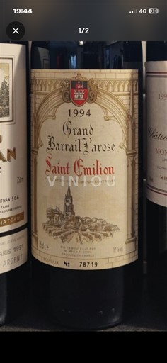 Burdeos Saint-Émilion Grand Barrail Larose 1994