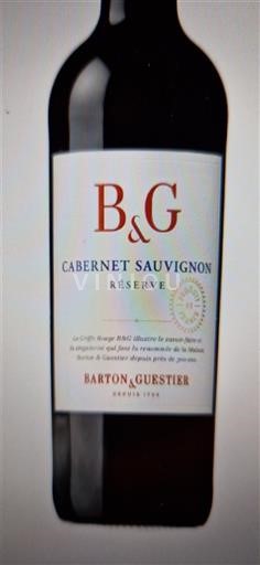 Víno Rouge sec Cabernet Sauvignon Réserve Barton & Guestier 2020 Francie Bordeaux AOC