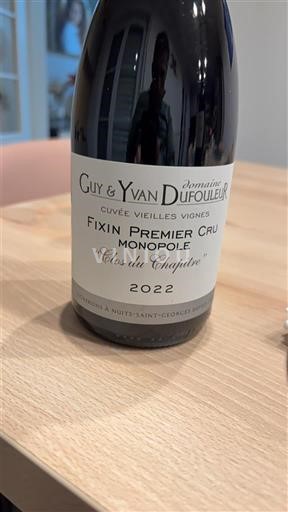 Бургундія Фіксен Premier Cru Domaine Guy & Yvan Dufouleur Vieilles Vignes Clos du Chapitre 2022