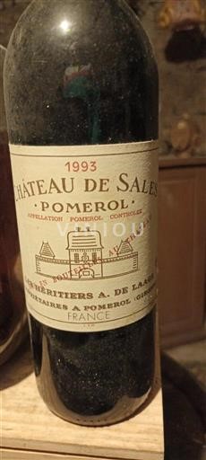 Wines Rouge sec Château Sales 1993 France Bordeaux Pomerol AOC