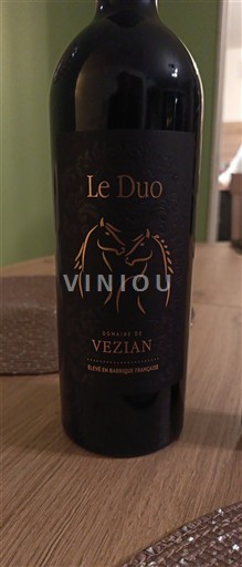 Вина Rouge sec Le Duo Domaine Vézian 2023 Франція Руссільон Руссільонські узбережжя AOC