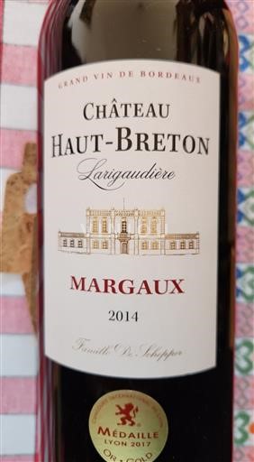 Bordeaux Margaux Château Haut Breton Larigaudière 2014