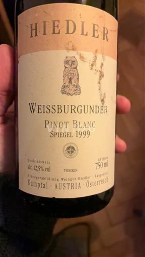 Вина Blanc sec Spiegel Hiedler 1999 Австрія Нижня Австрія Кампталь DAC