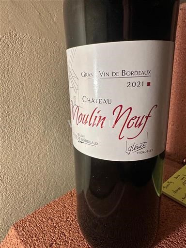 Rượu vang Rouge sec Château Moulin Neuf 2021 Pháp Bordeaux AOC