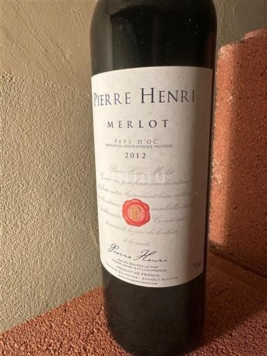 Víno Rouge sec Merlot Pierre Henri 2012 Francie Languedoc a Roussillon Pays d'Oc IGP