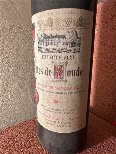 Бордо Монтань-Сент-Емільйон Château Côtes de Bonde 2004