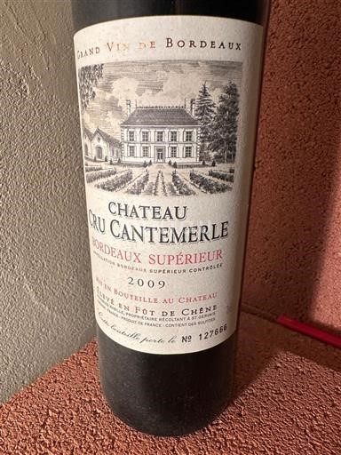 Viinit Rouge sec Château Cru Cantemerle 2009 Ranska Bordeaux Bordeaux Supérieur AOC