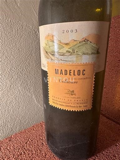 Вина Rouge sec Domaine Madeloc 2003 Франція Руссільон Колліур AOC