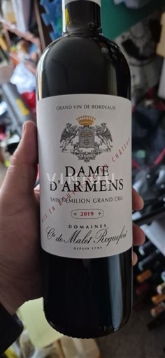 Bordeaux Saint-Émilion Grand Cru Grand Cru Clos de Malet Roquefort Dame d'Armens 2019
